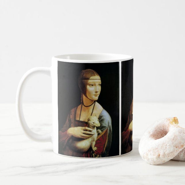 Leonardo da Vinci's Lady mit Ermine Kaffeetasse (Mit Donut)