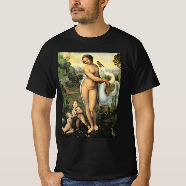 Leonardo da Vincis Leda und der Schwan T-Shirt (Vorderseite)