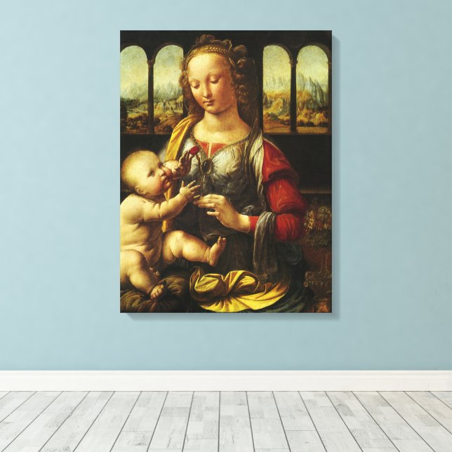 Leonardo da Vincis Madonna mit der Narbe Leinwanddruck (Insitu (Holzboden))