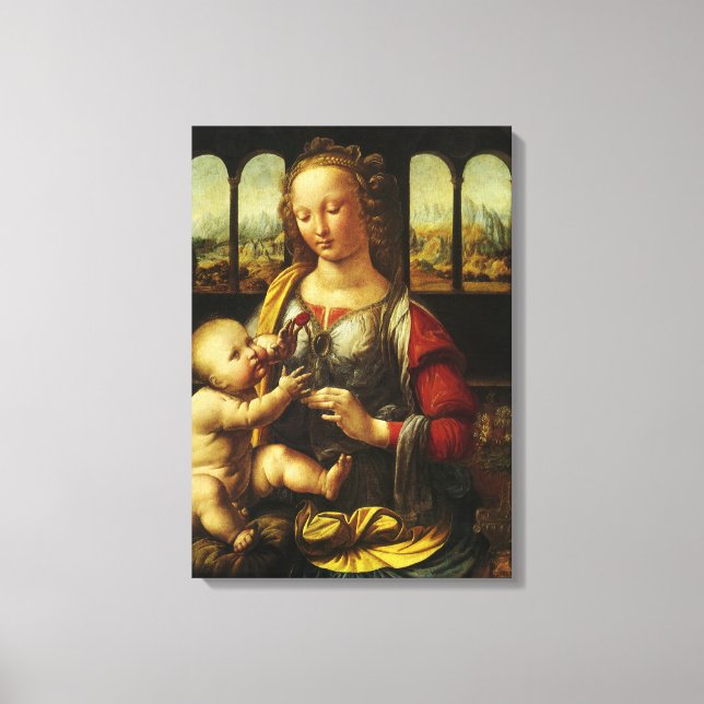 Leonardo da Vincis Madonna mit der Narbe Leinwanddruck (Vorderseite)