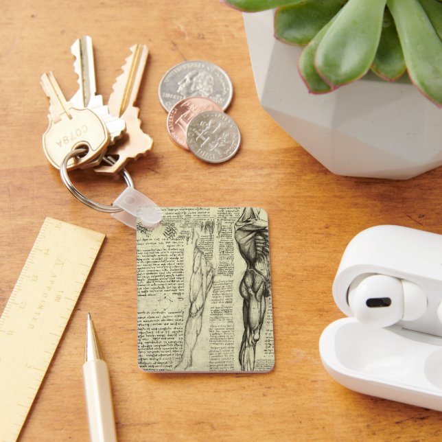 Leonardo da Vincis menschliche Anatomie männliche  Schlüsselanhänger (Schreibtisch)