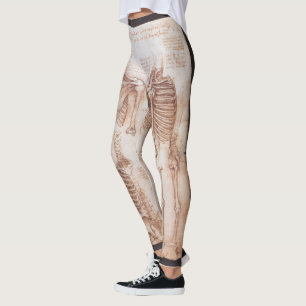 Leonardo da Vincis menschliche Anatomie Skelettkno Leggings