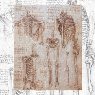 Leonardo da Vincis menschliche Anatomie Skelettkno Puzzle