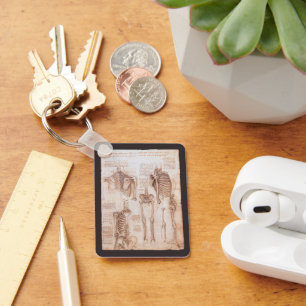 Leonardo da Vincis menschliche Anatomie Skelettkno Schlüsselanhänger