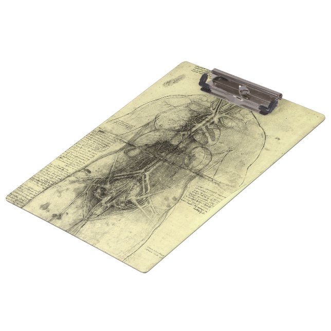 Leonardo da Vincis menschliche Anatomie, weibliche Klemmbrett (Schrägansicht)