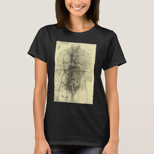 Leonardo da Vincis menschliche Anatomie, weibliche T-Shirt (Vorderseite)