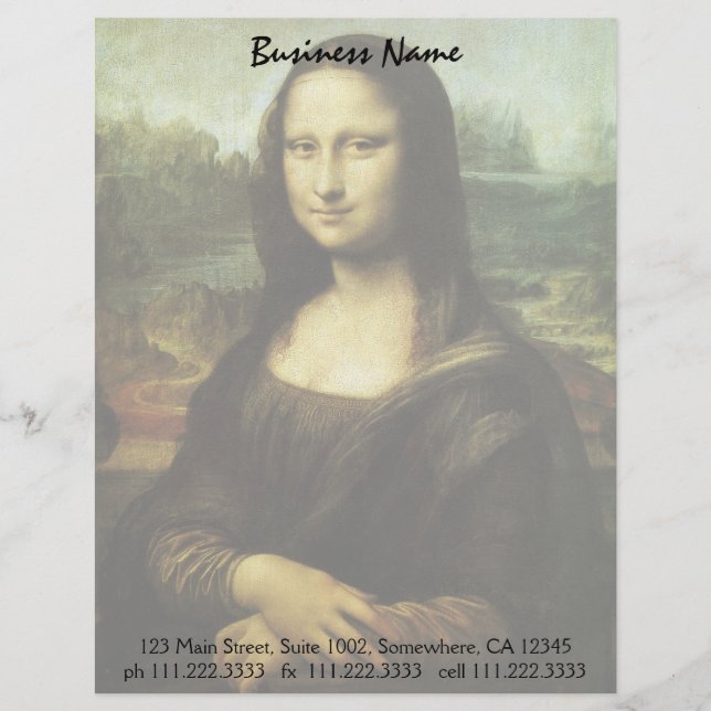 Leonardo da Vincis Mona Lisa, Kunst der Renaissanc Briefkopf (Vorderseite)