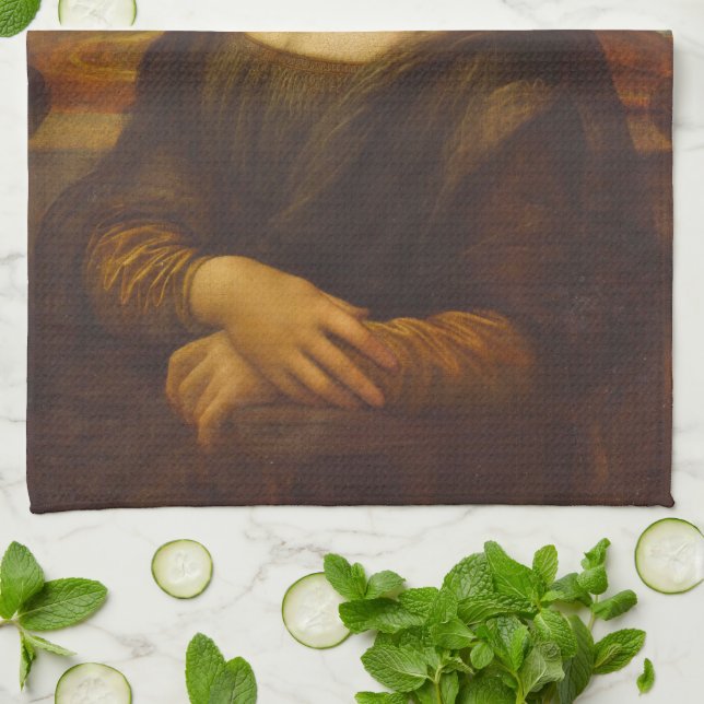 Leonardo da Vincis Mona Lisa, Kunst der Renaissanc Geschirrtuch (Gefaltet)