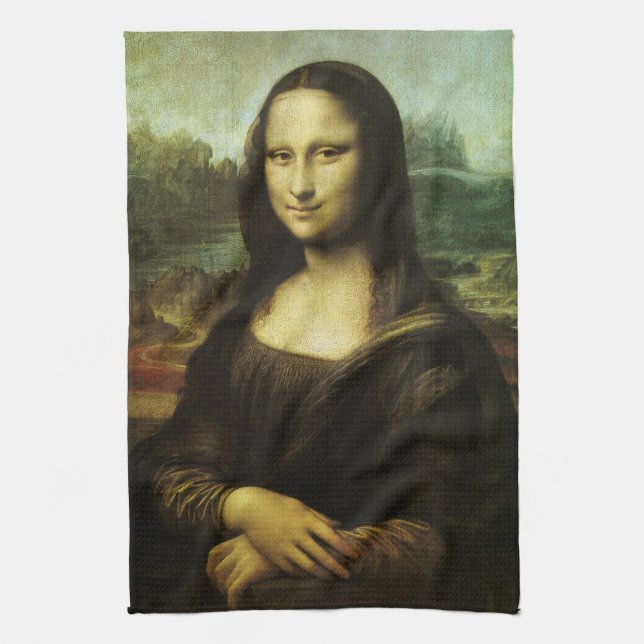 Leonardo da Vincis Mona Lisa, Kunst der Renaissanc Geschirrtuch (Vertikal)