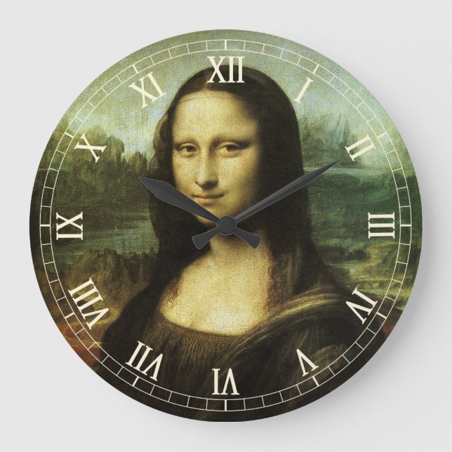Leonardo da Vincis Mona Lisa, Kunst der Renaissanc Große Wanduhr (Vorderseite)