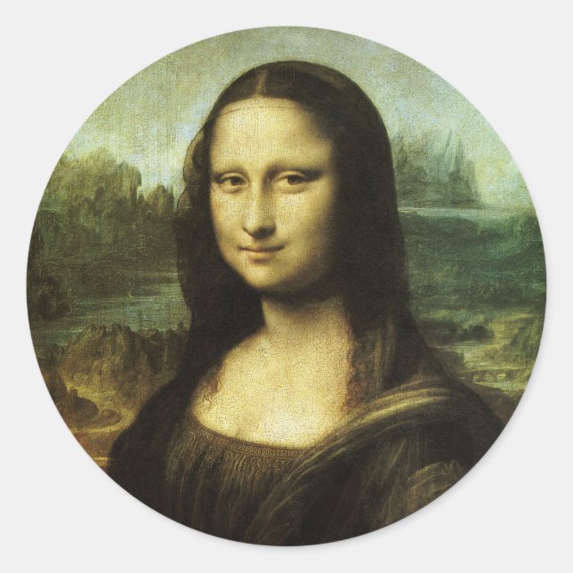 Leonardo da Vincis Mona Lisa, Kunst der Renaissanc Runder Aufkleber (Vorderseite)