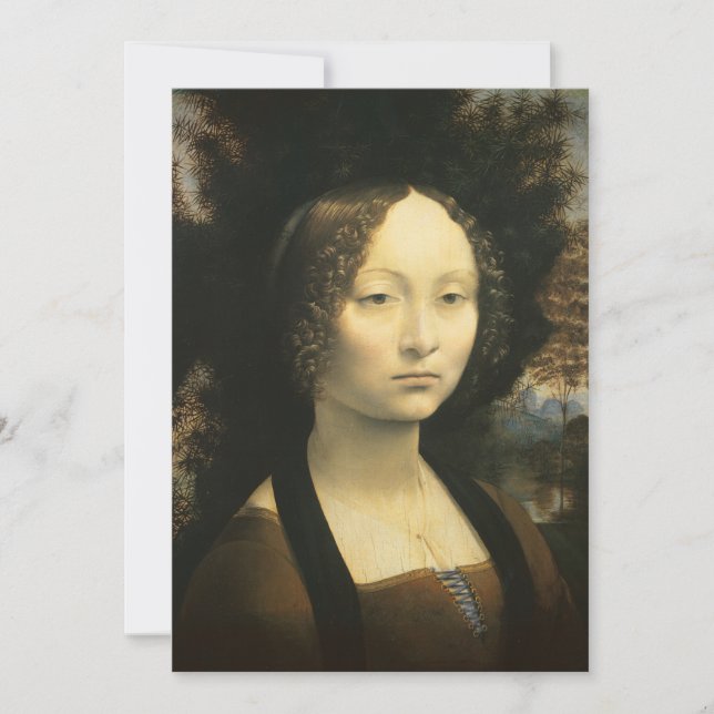 Leonardo da Vincis Portrait von Ginevra Benci Einladung (Vorderseite)