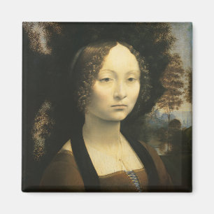 Leonardo da Vincis Portrait von Ginevra Benci Magnet