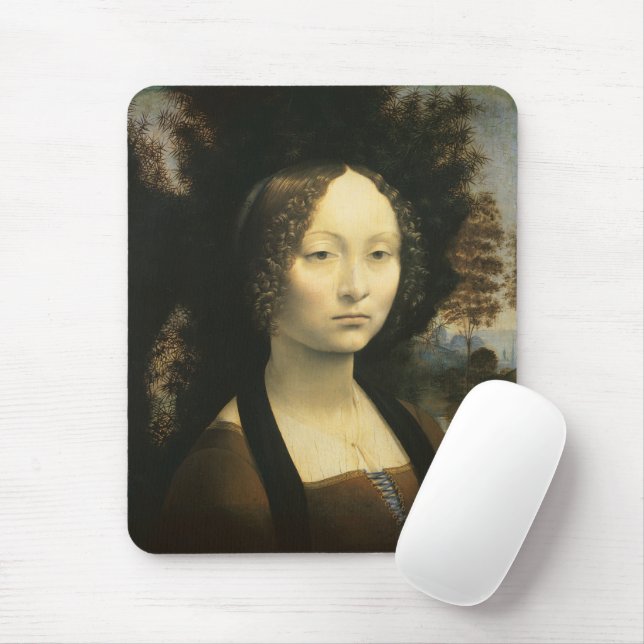 Leonardo da Vincis Portrait von Ginevra Benci Mousepad (Mit Mouse)