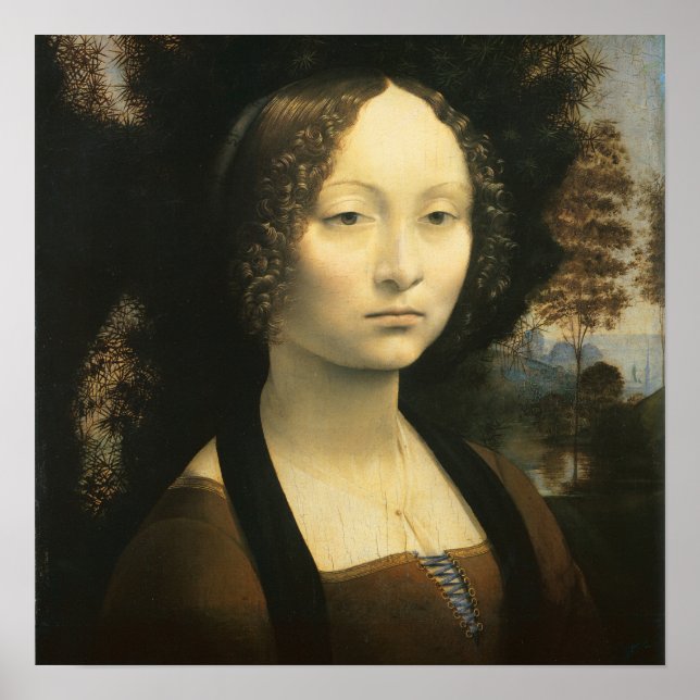 Leonardo da Vincis Portrait von Ginevra Benci Poster (Vorne)
