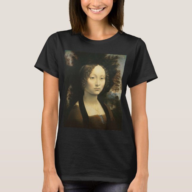 Leonardo da Vincis Portrait von Ginevra Benci T-Shirt (Vorderseite)