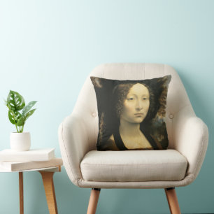 Leonardo da Vincis Porträt der Ginevra Benci Kissen