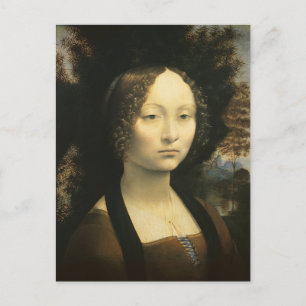 Leonardo da Vincis Porträt der Ginevra Benci Postkarte