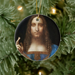 Leonardo da Vincis Salvator Mundi Keramik Ornament