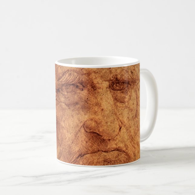 Leonardo da Vincis Selbstportrait, Renaissance Art Kaffeetasse (VorderseiteRechts)