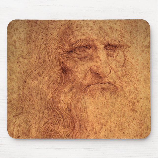 Leonardo da Vincis Selbstportrait, Renaissance Art Mousepad (Vorne)