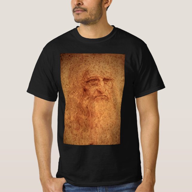Leonardo da Vincis Selbstportrait, Renaissance Art T-Shirt (Vorderseite)