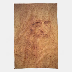 Leonardo da Vincis Selbstporträt, Renaissance-Kuns Geschirrtuch