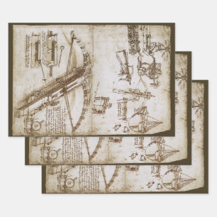 Leonardo da Vincis Skizze der riesigen Armbrustwaf Geschenkpapier Set