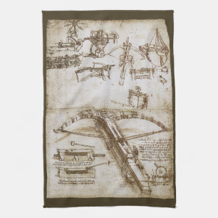 Leonardo da Vincis Skizze der Waffe Armbrustgigant Geschirrtuch
