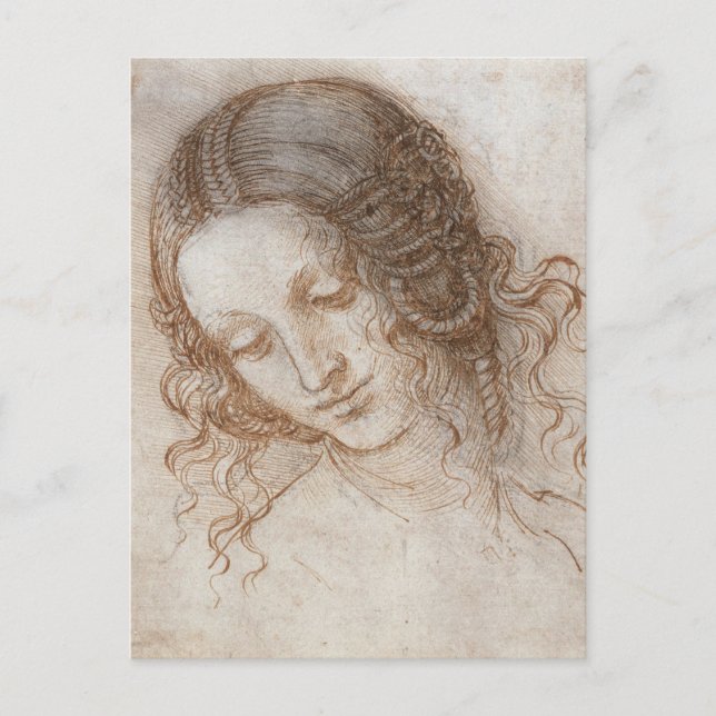 Leonardo da Vincis Studie des Leiters von Leda Postkarte (Vorderseite)