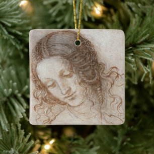 Leonardo da Vincis Studie zum Kopf der Leda Keramikornament