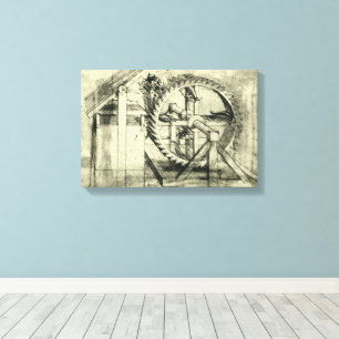 Leonardo da Vincis Treadmill Powered Crossbow Leinwanddruck