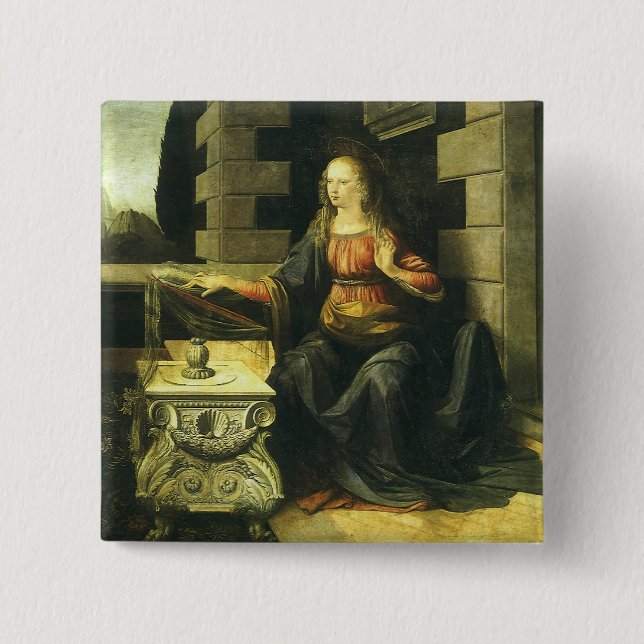 Leonardo da Vincis Verkündigung des Herrn Button (Vorderseite)