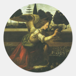 Leonardo da Vincis Verkündigung des Herrn Runder Aufkleber