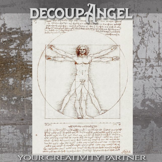 Leonardo da Vincis Vitruvian Man Decoupage Seidenpapier (Von Creator hochgeladen)
