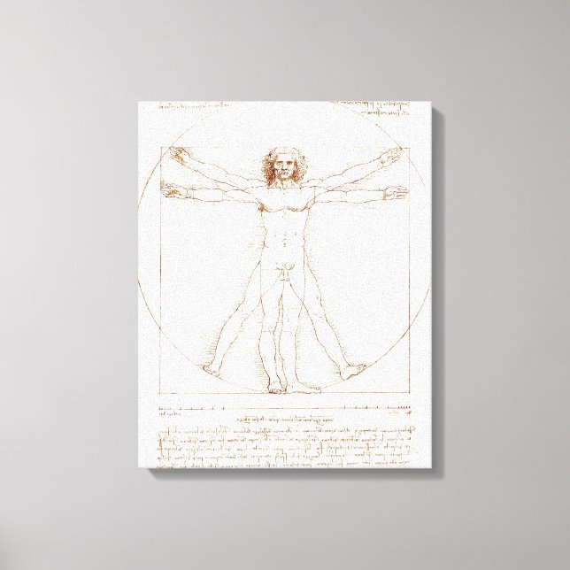 Leonardo da Vincis Vitruvianischer Mann (ca. 1492) Leinwanddruck (Vorderseite)