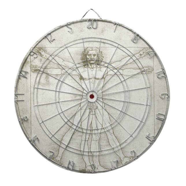 Leonardo da Vincis Vitruvianischer Mann Dartscheibe (vorne)