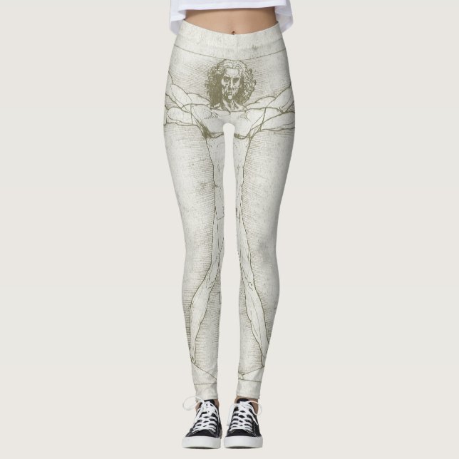 Leonardo da Vincis Vitruvianischer Mann Leggings (Vorderseite)