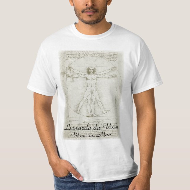 Leonardo da Vincis Vitruvianischer Mann T-Shirt (Vorderseite)