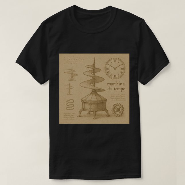 Leonardo Da Vincis Zeitmaschine?! T-Shirt (Design vorne)