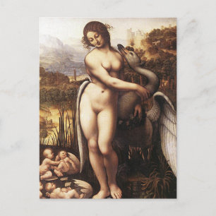 Leonardo DaVinci - Leda und der Schwan Postkarte