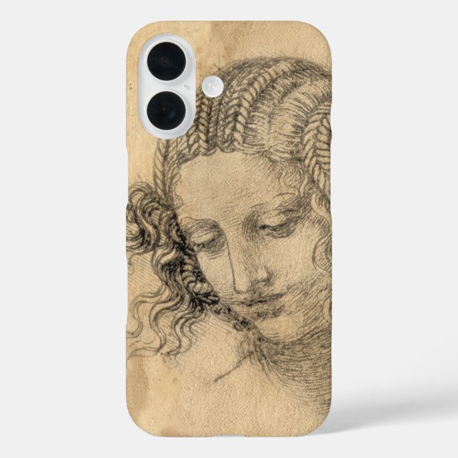 Leonardo DaVinci Skizzenbuch Frau Pergament Kunst Case-Mate iPhone Hülle (Rückseite)