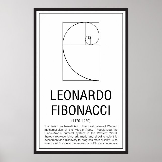 Leonardo Fibonacci Poster (Vorne)
