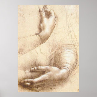 LEONARDO Leonardo da Vinci HANDS Handstudie Poster