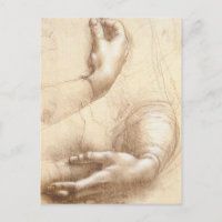Leonardo-Study-of-hand Postcard