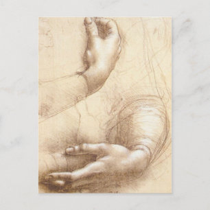 Leonardo-Study-of-hand Postcard Postkarte