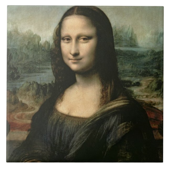 Leonardo Vinci | Mona Lisa, c.1503-6 Fliese (Vorderseite)