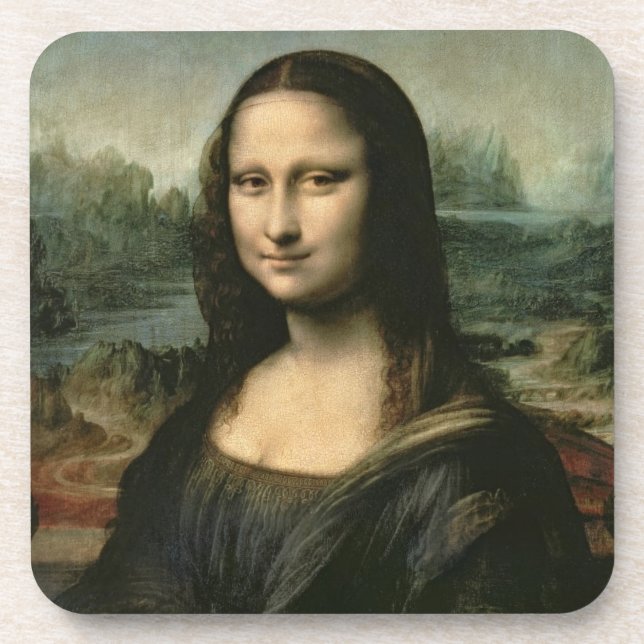 Leonardo Vinci | Mona Lisa, c.1503-6 Getränkeuntersetzer (Vorderseite)