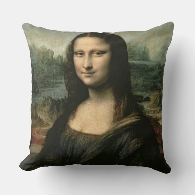 Leonardo Vinci | Mona Lisa, c.1503-6 Kissen (Vorderseite)