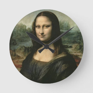 Leonardo Vinci   Mona Lisa, c.1503-6 Runde Wanduhr